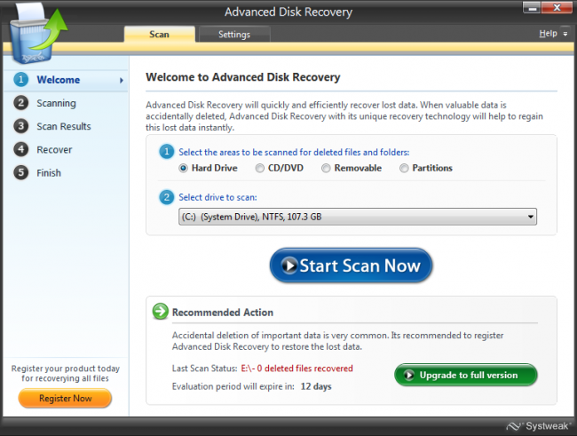 Systweak Advanced Disk Recovery