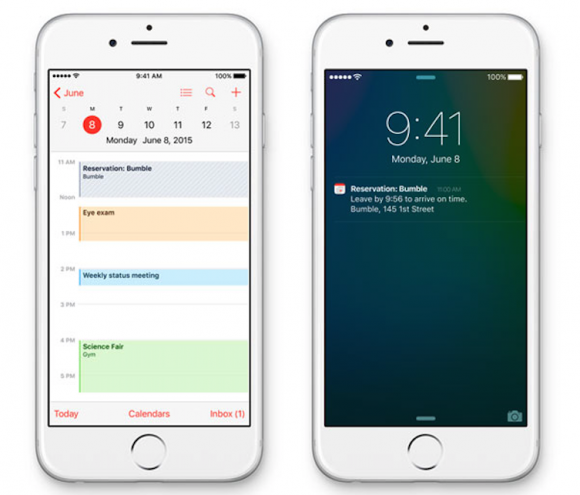  iOS 9: calendar 