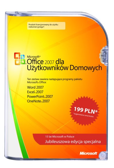 Pudełko jubileuszowego Microsoft Office 2007